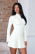 White Fox Forever Her Long Sleeve Mini Dress White