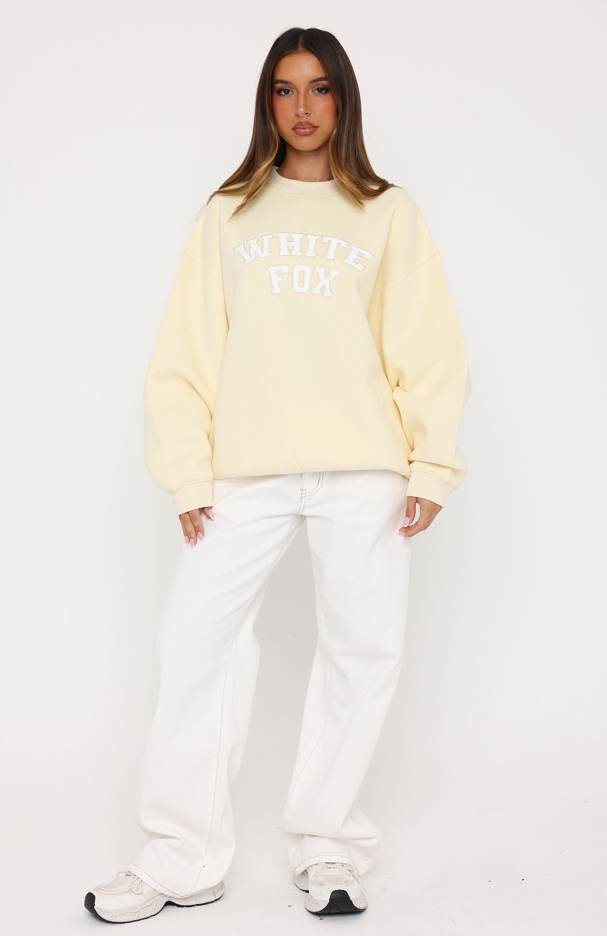 White Fox Major Upgrade Oversized Drop Shoulder Sweater Butter