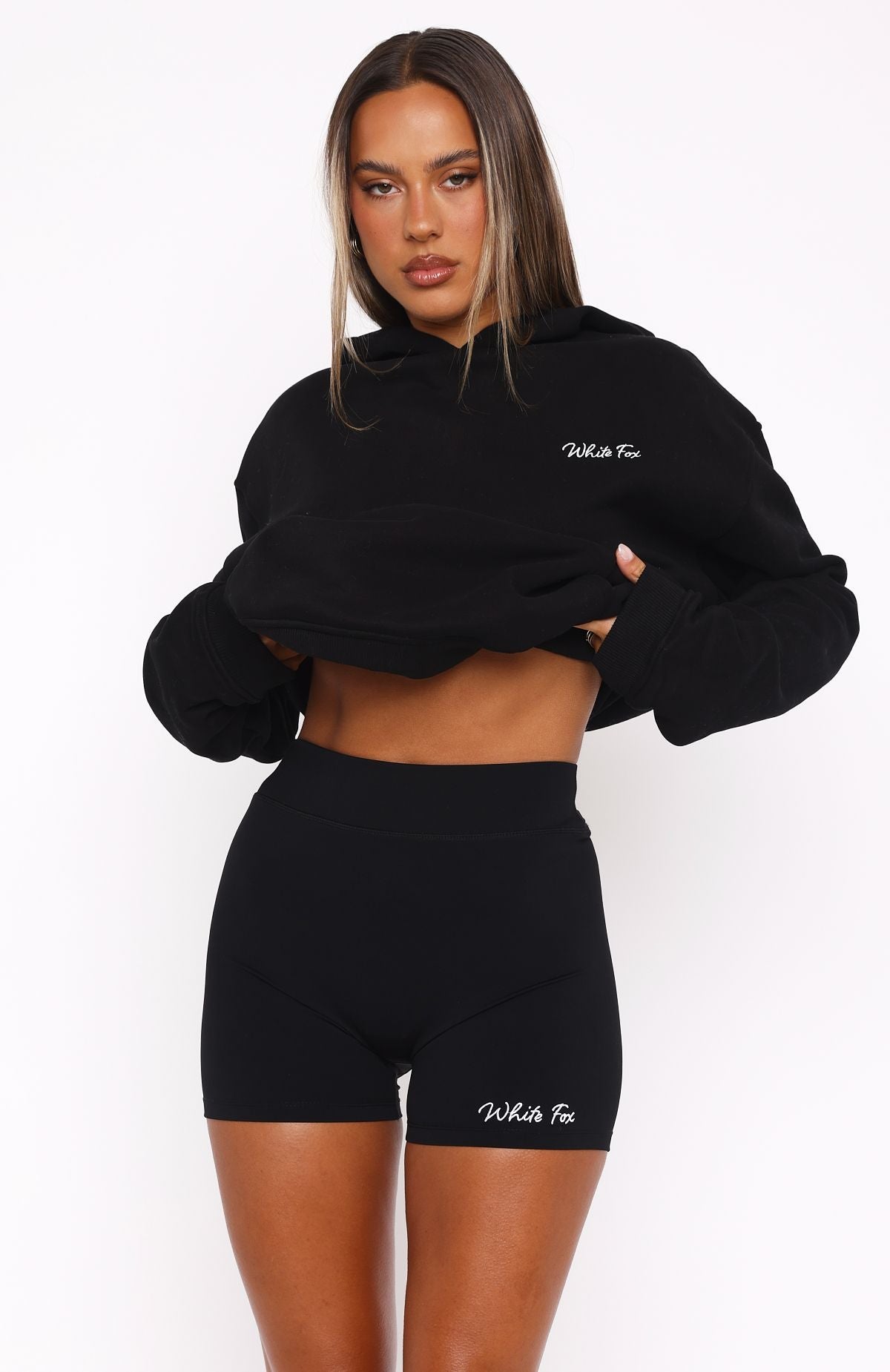 White Fox Match Your Words Bike Shorts Black
