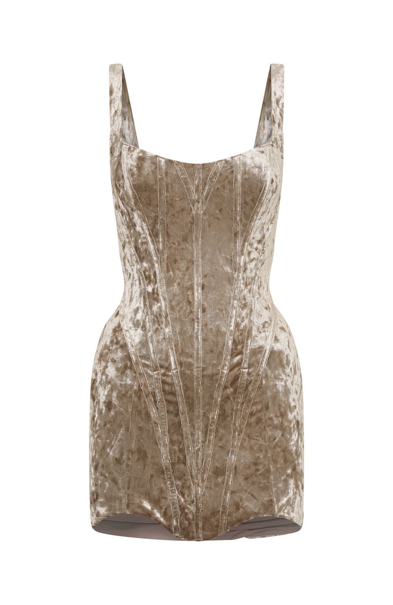 White Fox Magnetic Fire Mini Dress Champagne