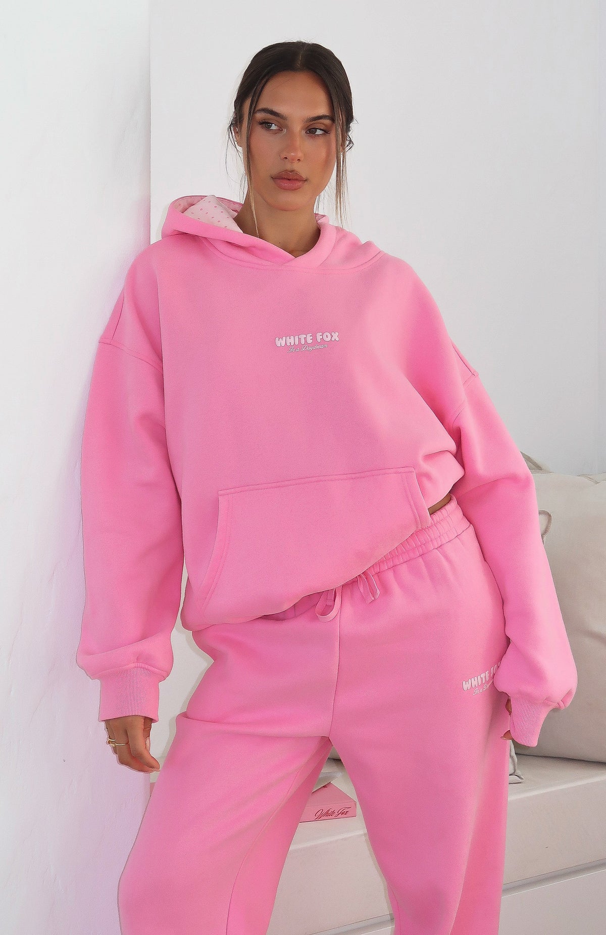 White Fox Daydreamers Nadia Oversized Hoodie Bubblegum