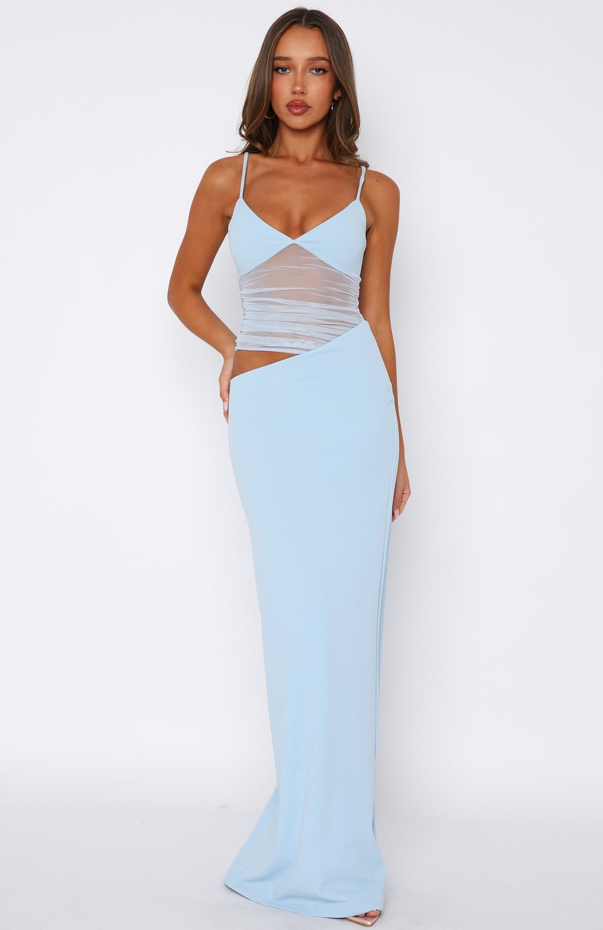White Fox Call Me Up Maxi Dress Blue
