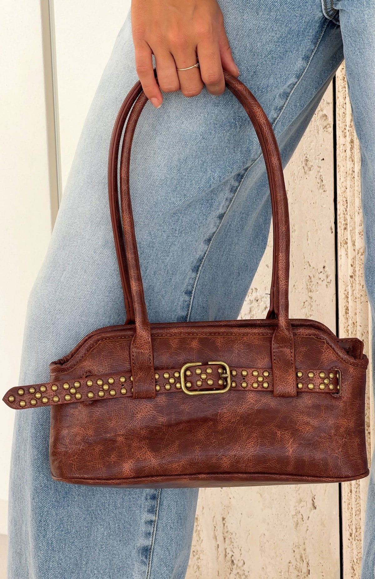 White Fox Christie Shoulder Bag Vintage Chocolate