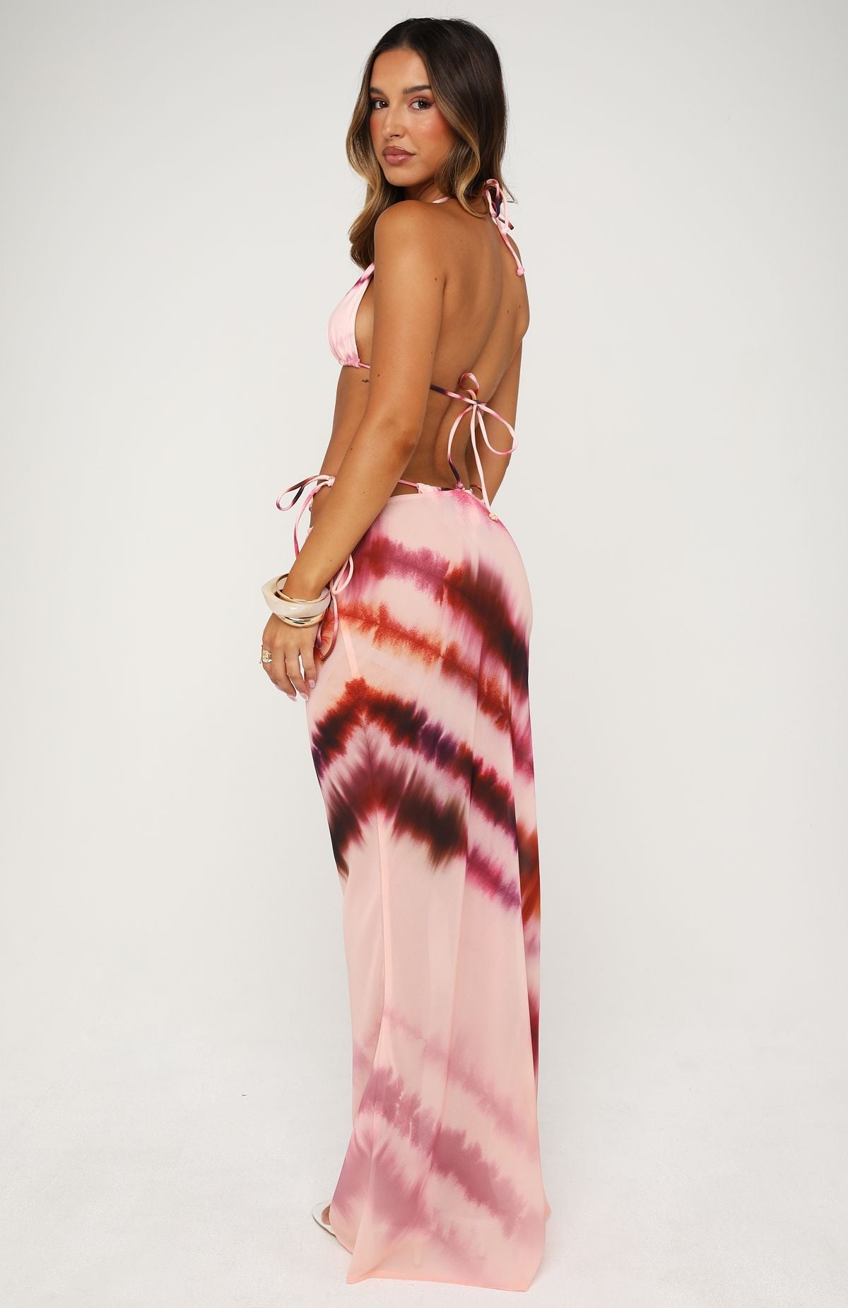 White Fox Luminous Maxi Skirt Blurred Motion