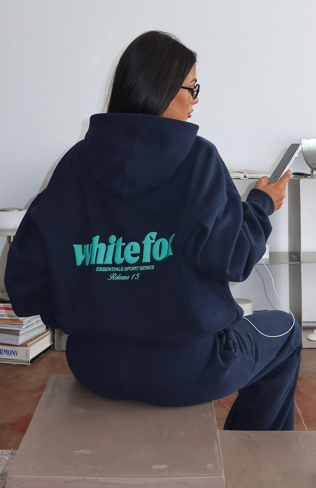 White Fox Release 15 Kiana Oversized Hoodie Navy