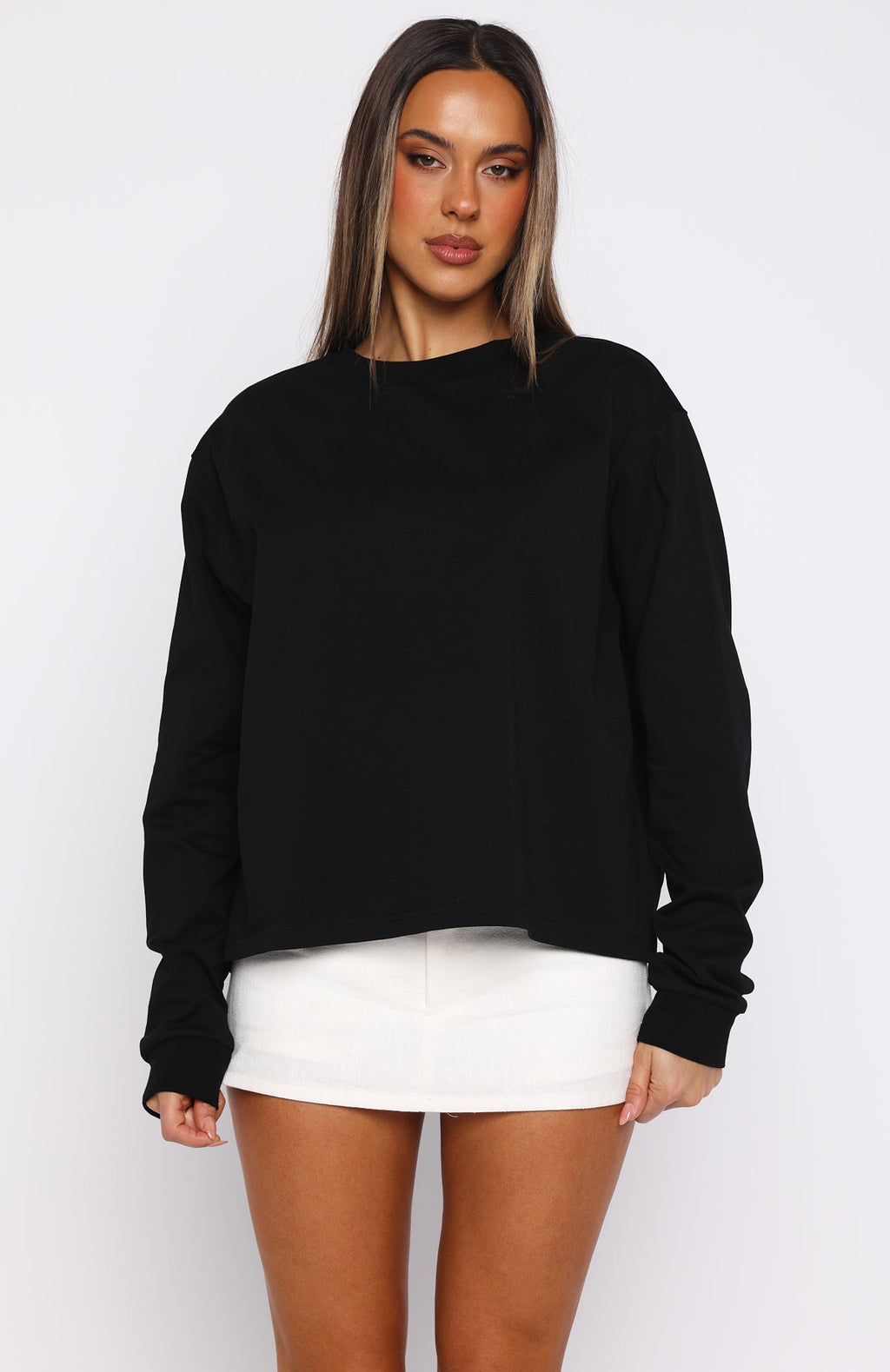 White Fox Staying Ahead Long Sleeve Tee Black