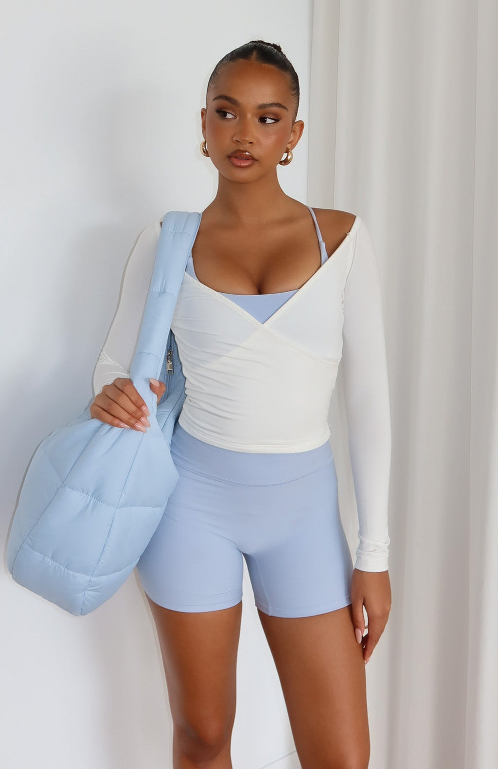 White Fox Mac Shoulder Bag Icy Blue
