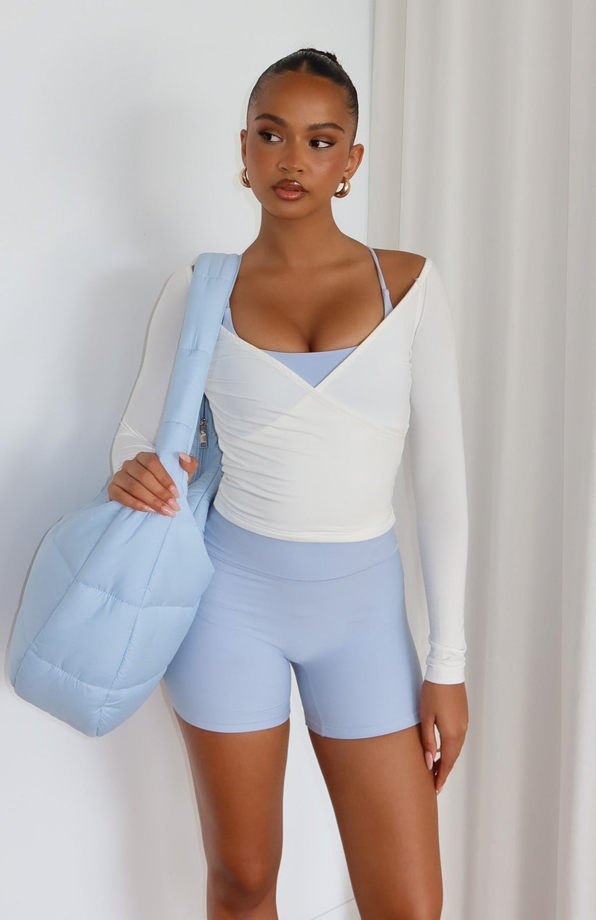 White Fox Mac Shoulder Bag Icy Blue