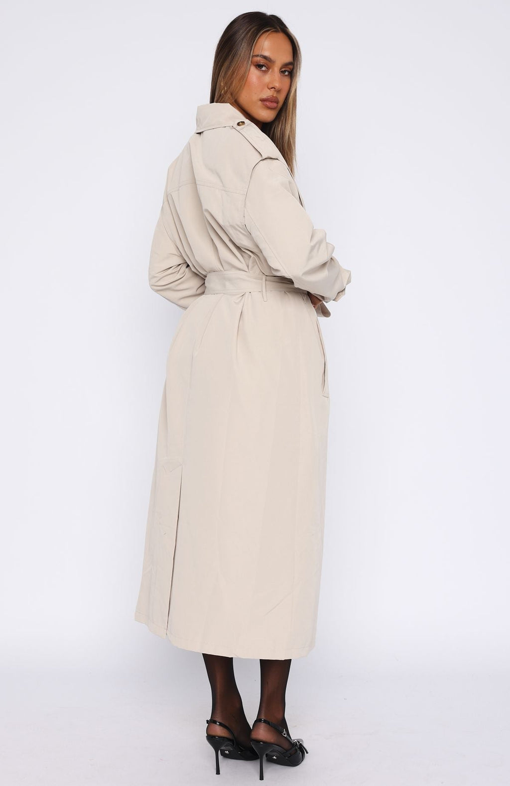 White Fox Working Overtime Trench Beige