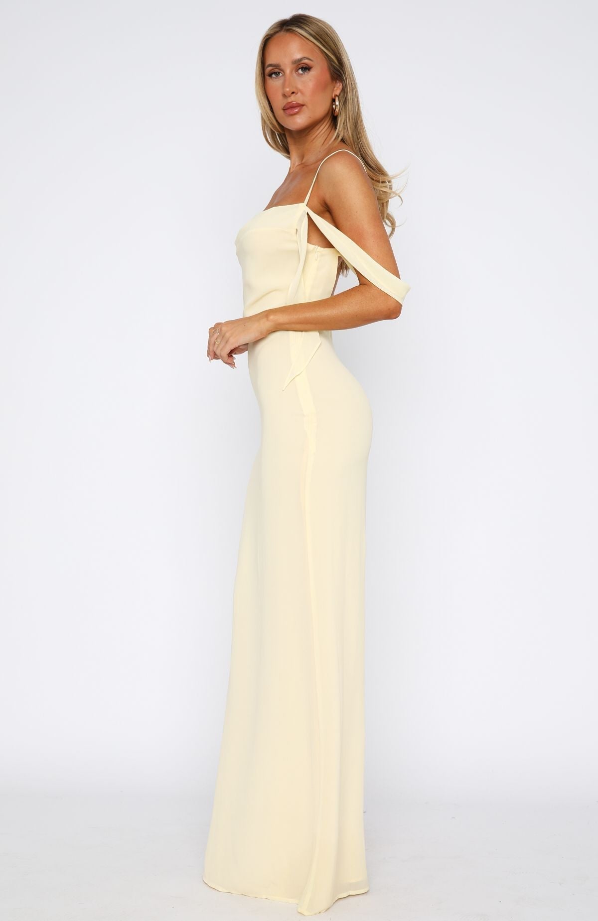 White Fox Love Blossoms Maxi Dress Lemon