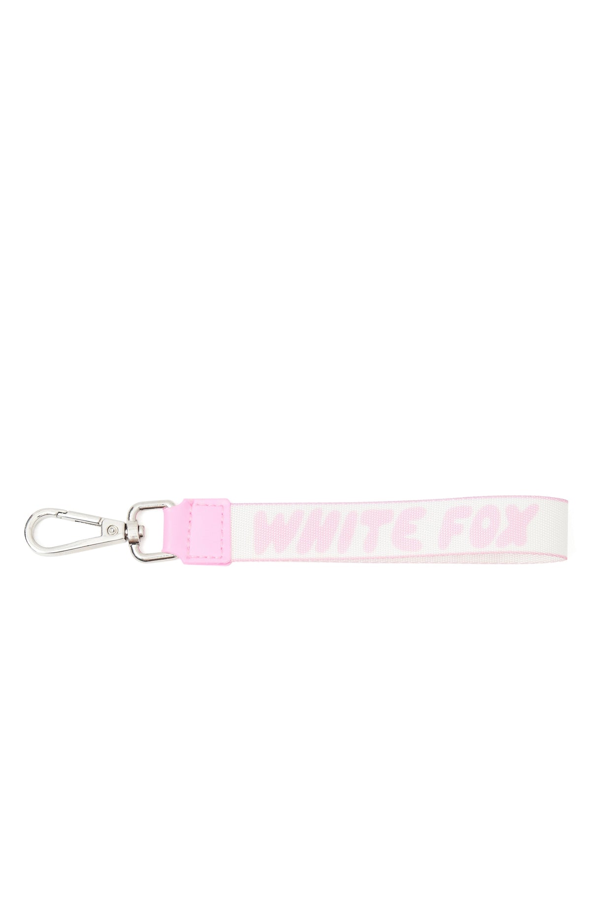 White Fox Next Level Strap Keychain Pink