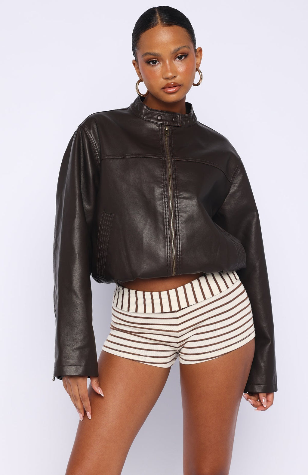 White Fox Put In Effort Jacket Chocolate