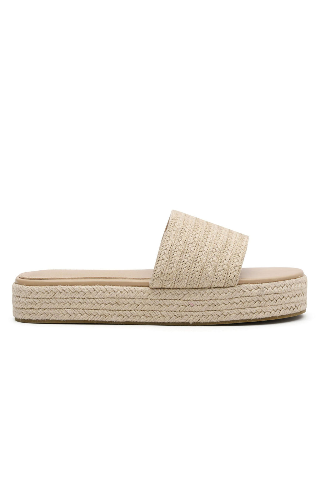 White Fox Lush Life Slides Natural Woven