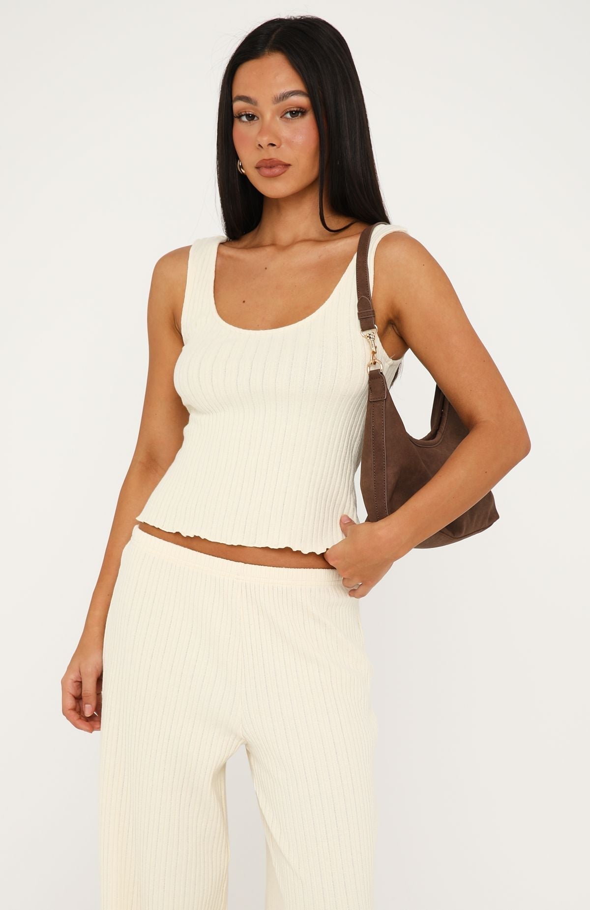 White Fox Street Chic Knit Top Buttercream