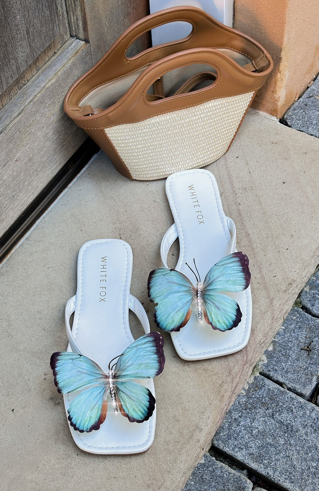 White Fox Noelle Sandals White/Aqua