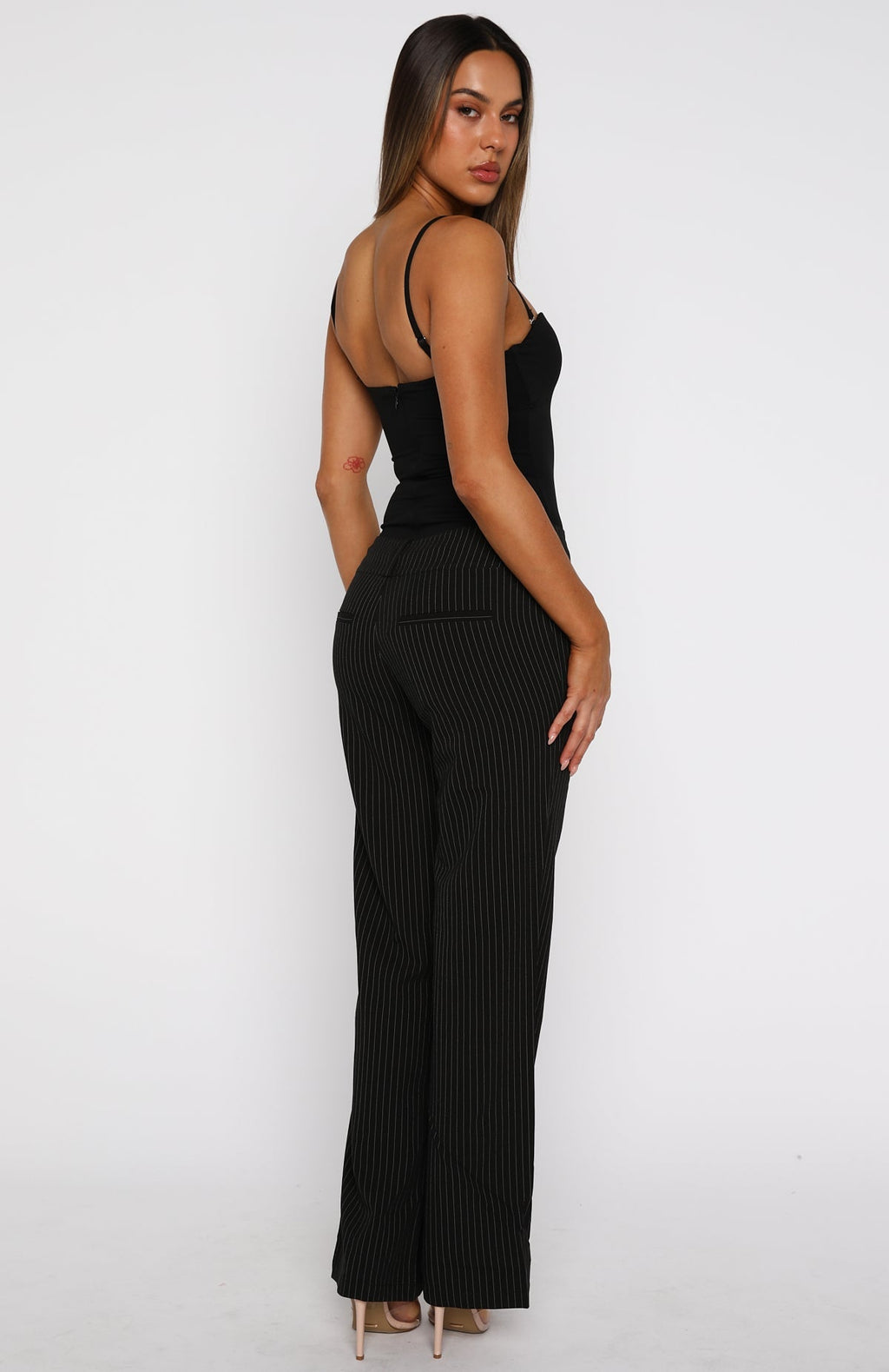 White Fox Claim You As Mine Pants Black Pinstripe