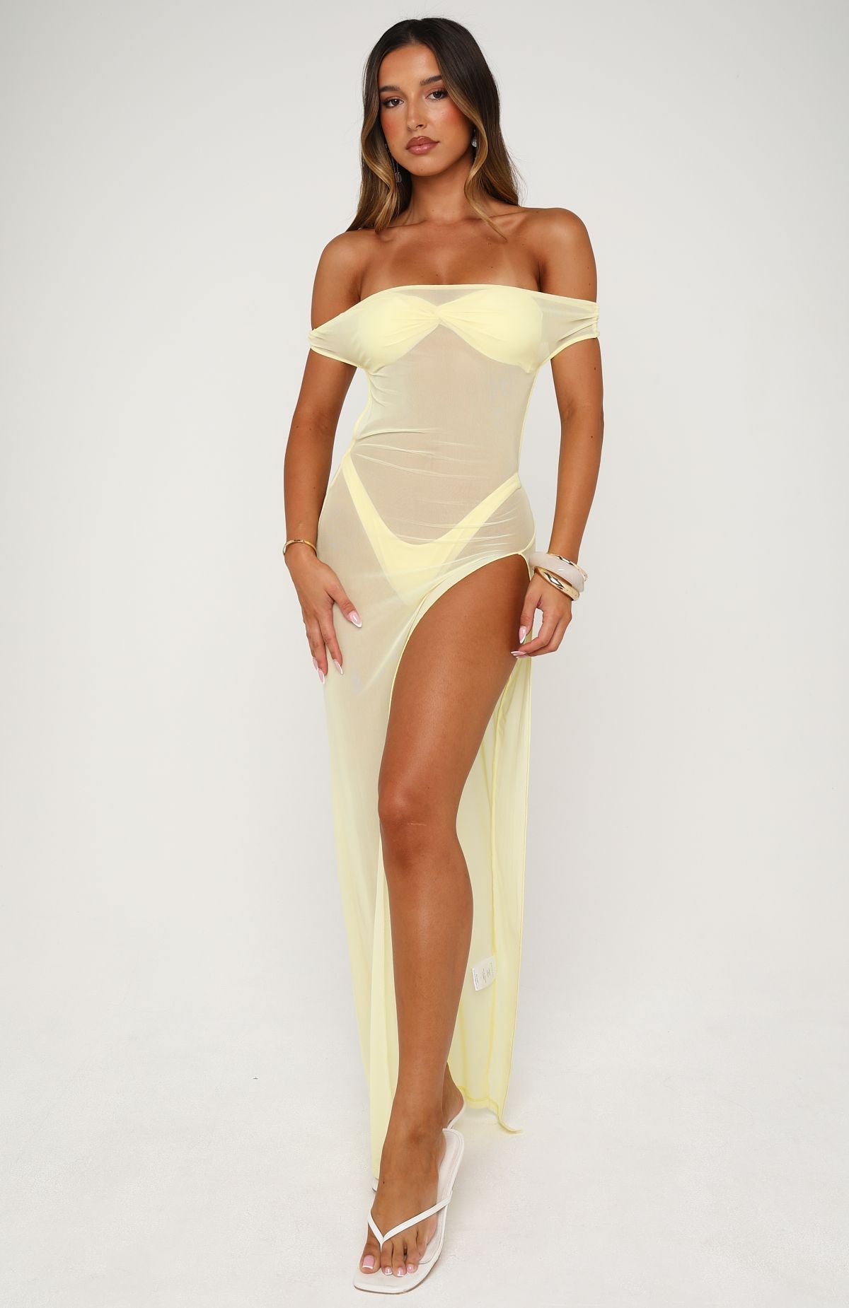 White Fox Sea Salt Sweet Maxi Dress Lemon