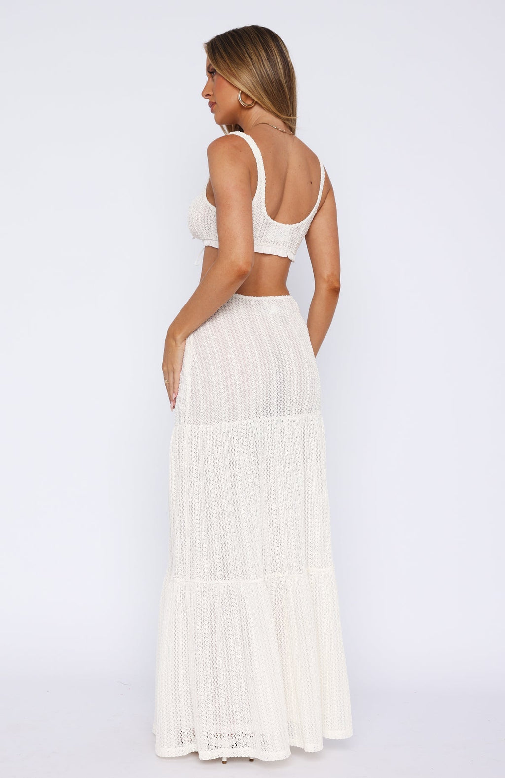 White Fox Back To Summer Maxi Skirt White