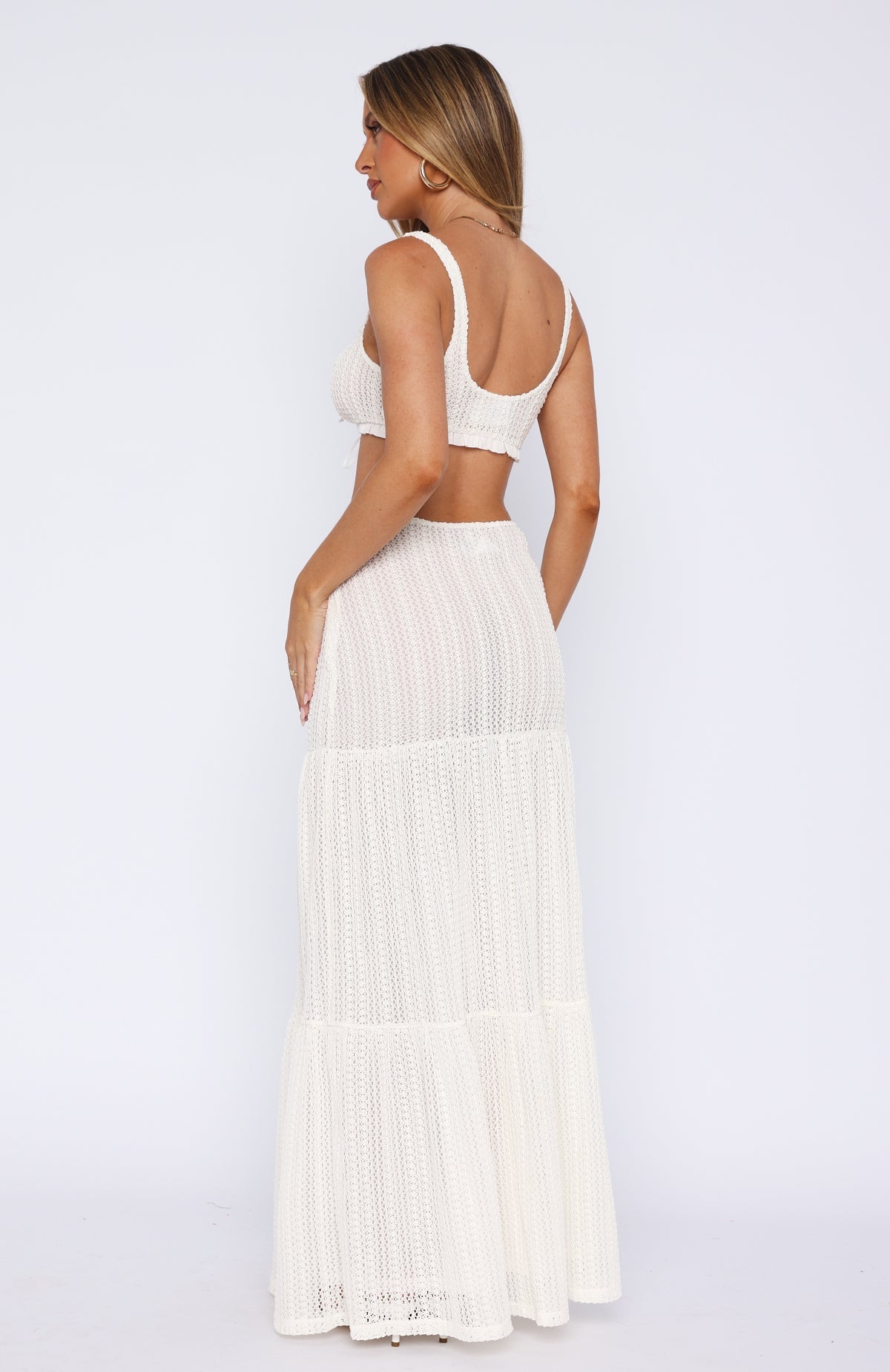 White Fox Back To Summer Maxi Skirt White