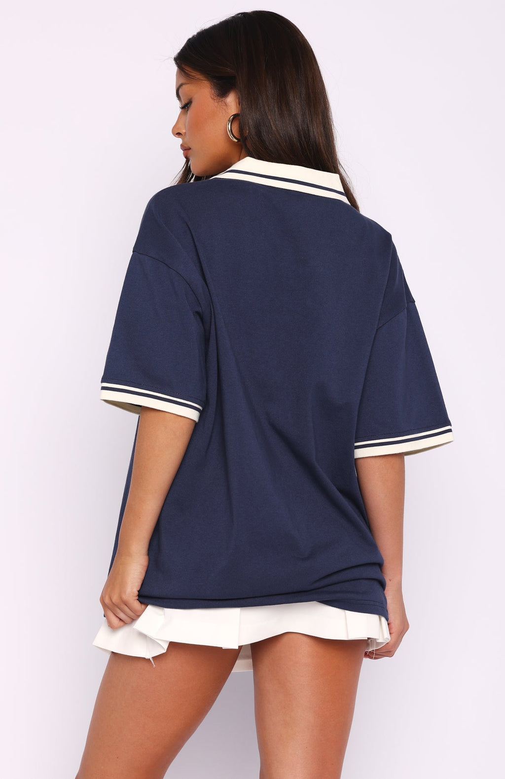 White Fox Along The Way Oversized Jersey Navy