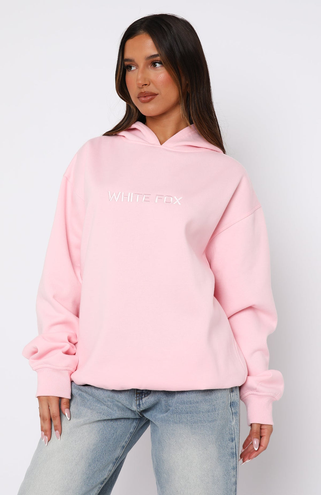 White Fox Stay Lifted Oversized Hoodie Posy