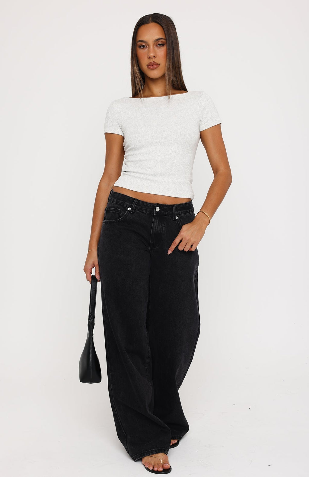 White Fox Not Like The Rest Short Sleeve Top Grey Marle