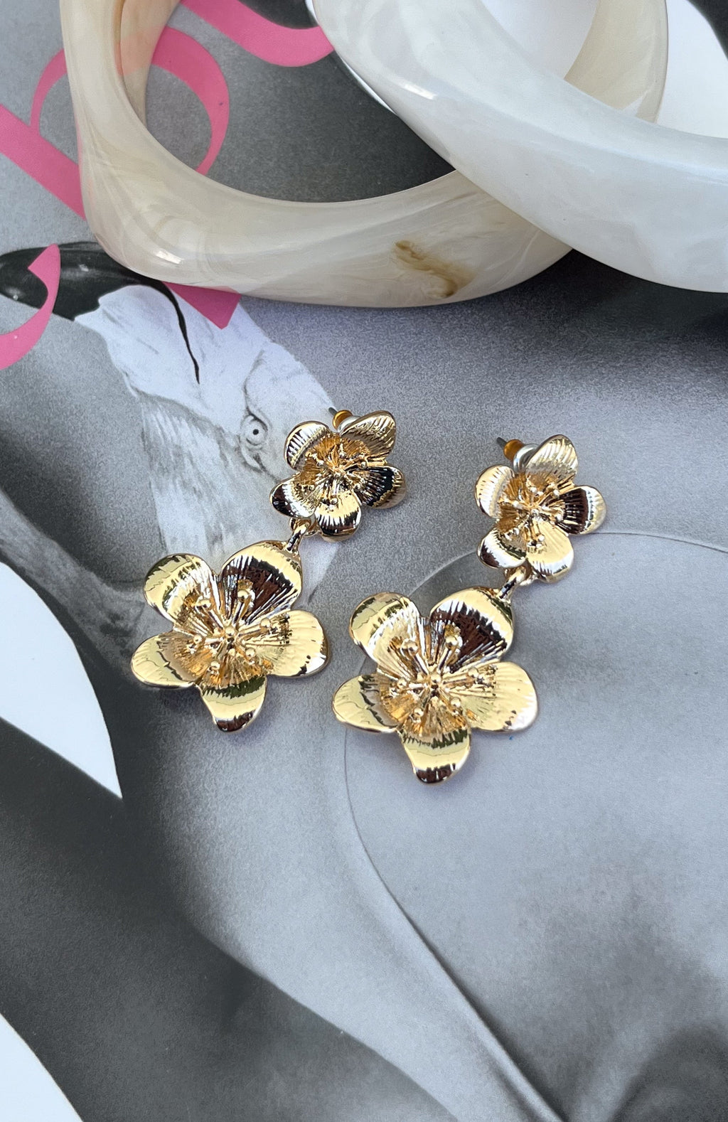 White Fox Astara Earrings Gold