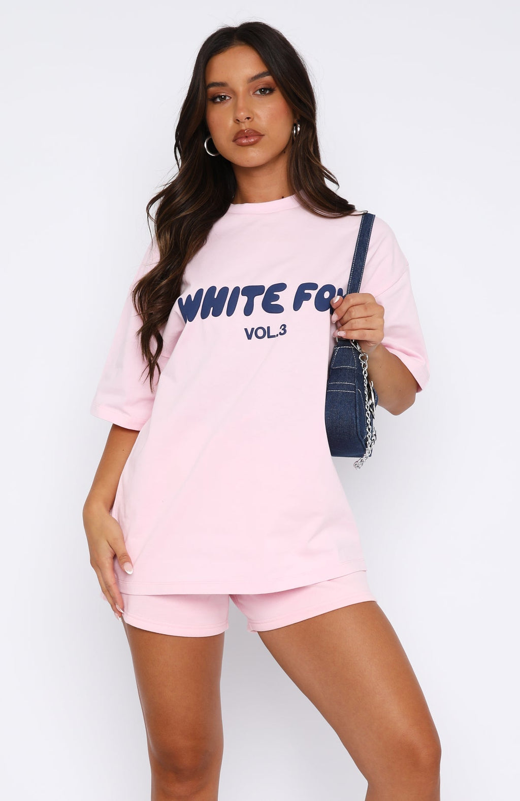 White Fox Offstage Oversized Tee Posy Pink