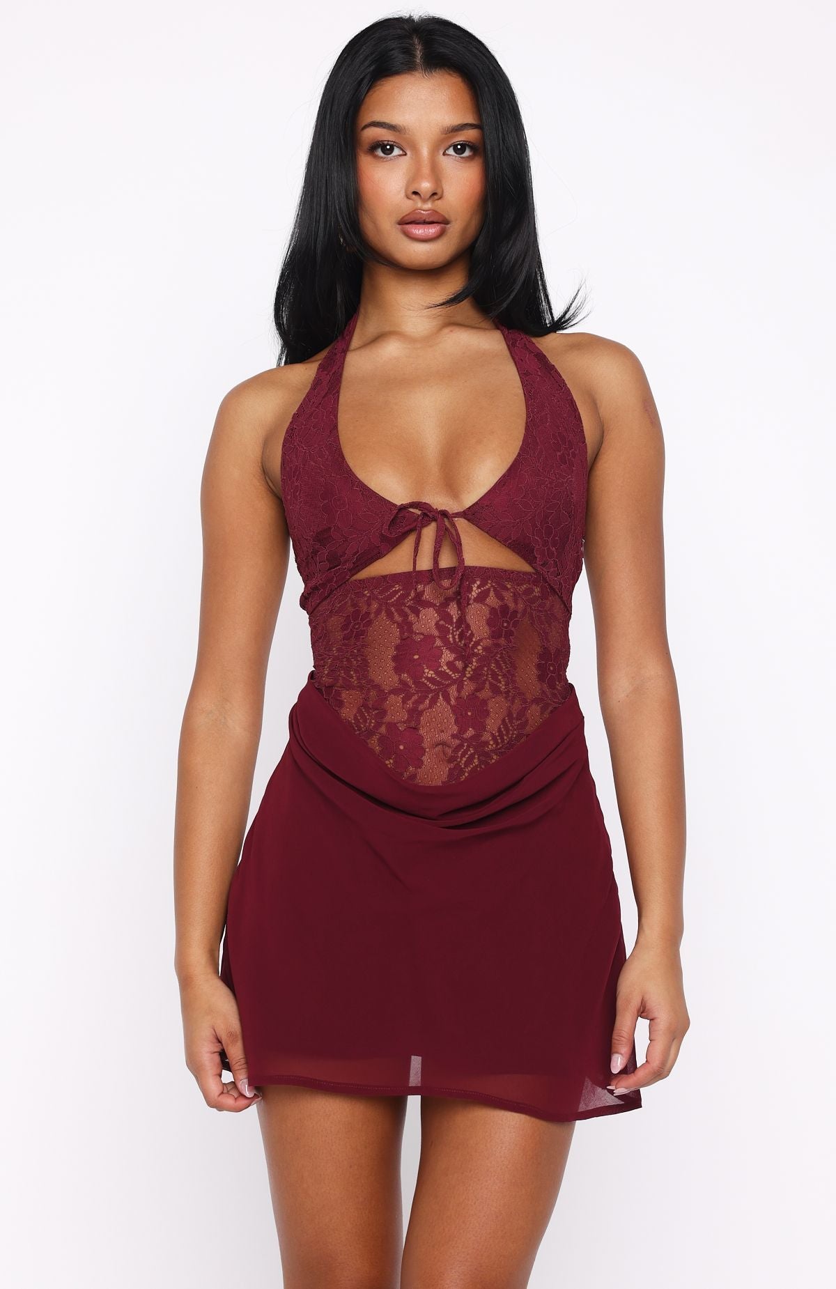 White Fox Diamonds Are Forever Mini Dress Burgundy