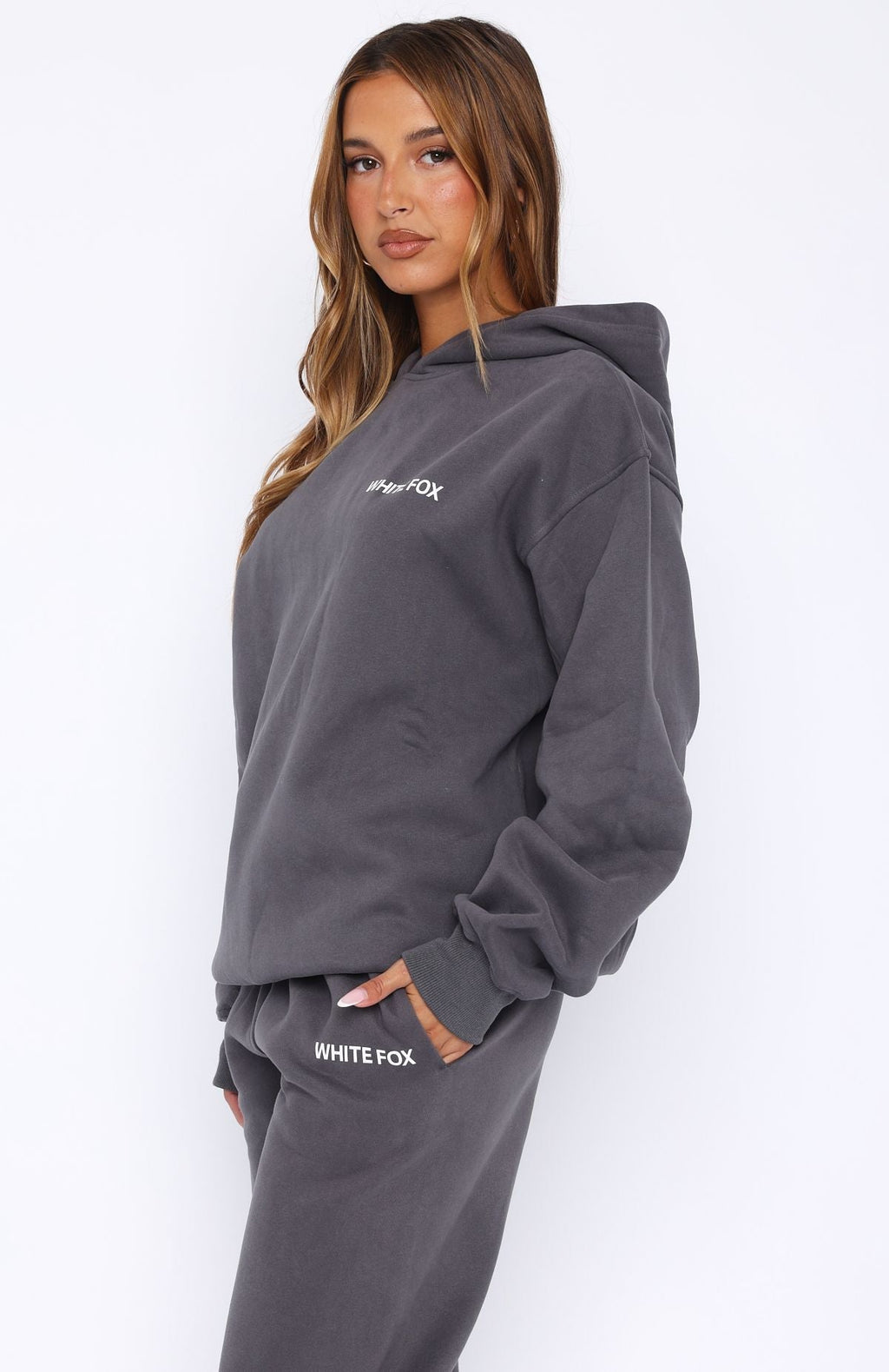 White Fox Core Classic Oversized Hoodie Volcanic