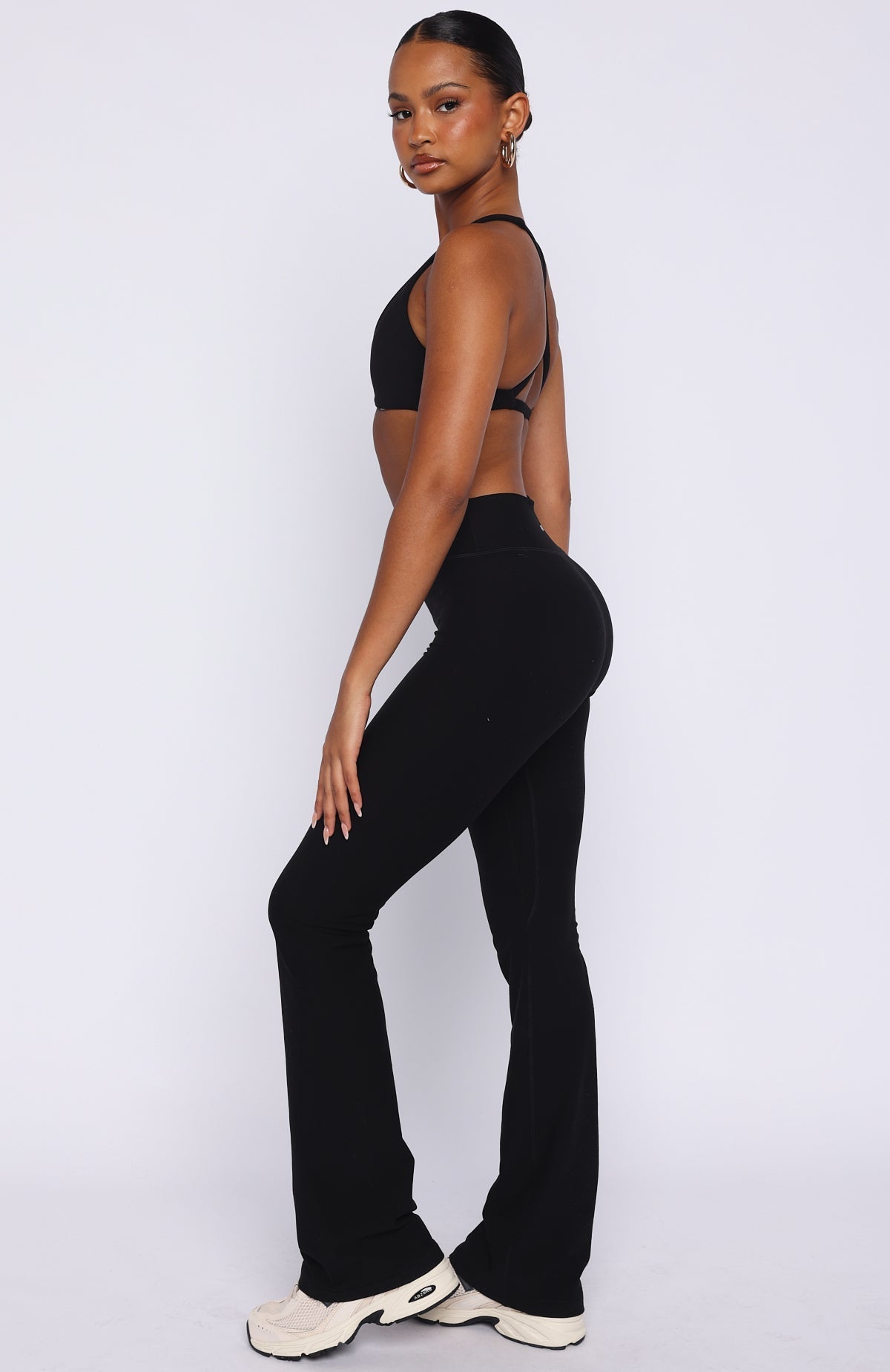 White Fox Movement Flare Leggings Black