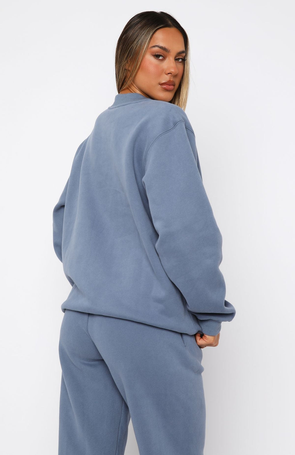 White Fox Decade Classics Essential Oversized Sweater Ocean