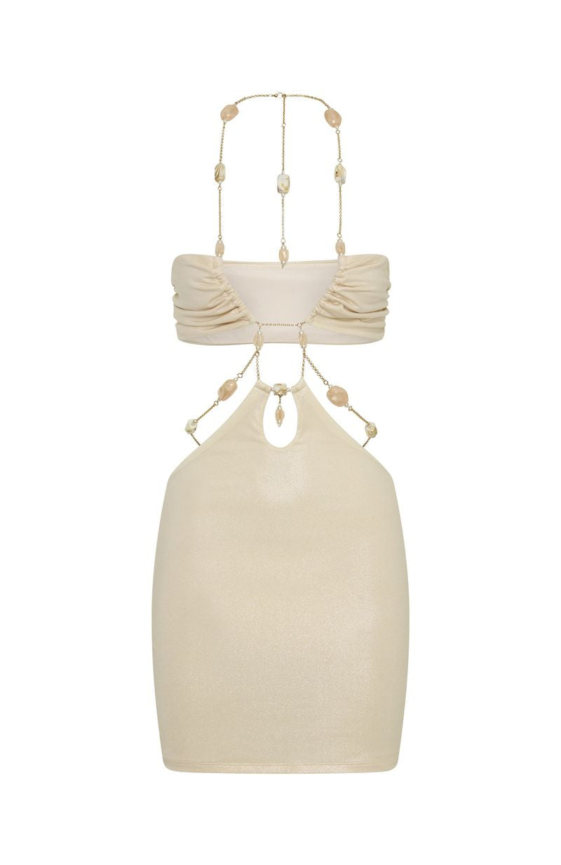 White Fox Moonlit Muse Mini Dress Pearl