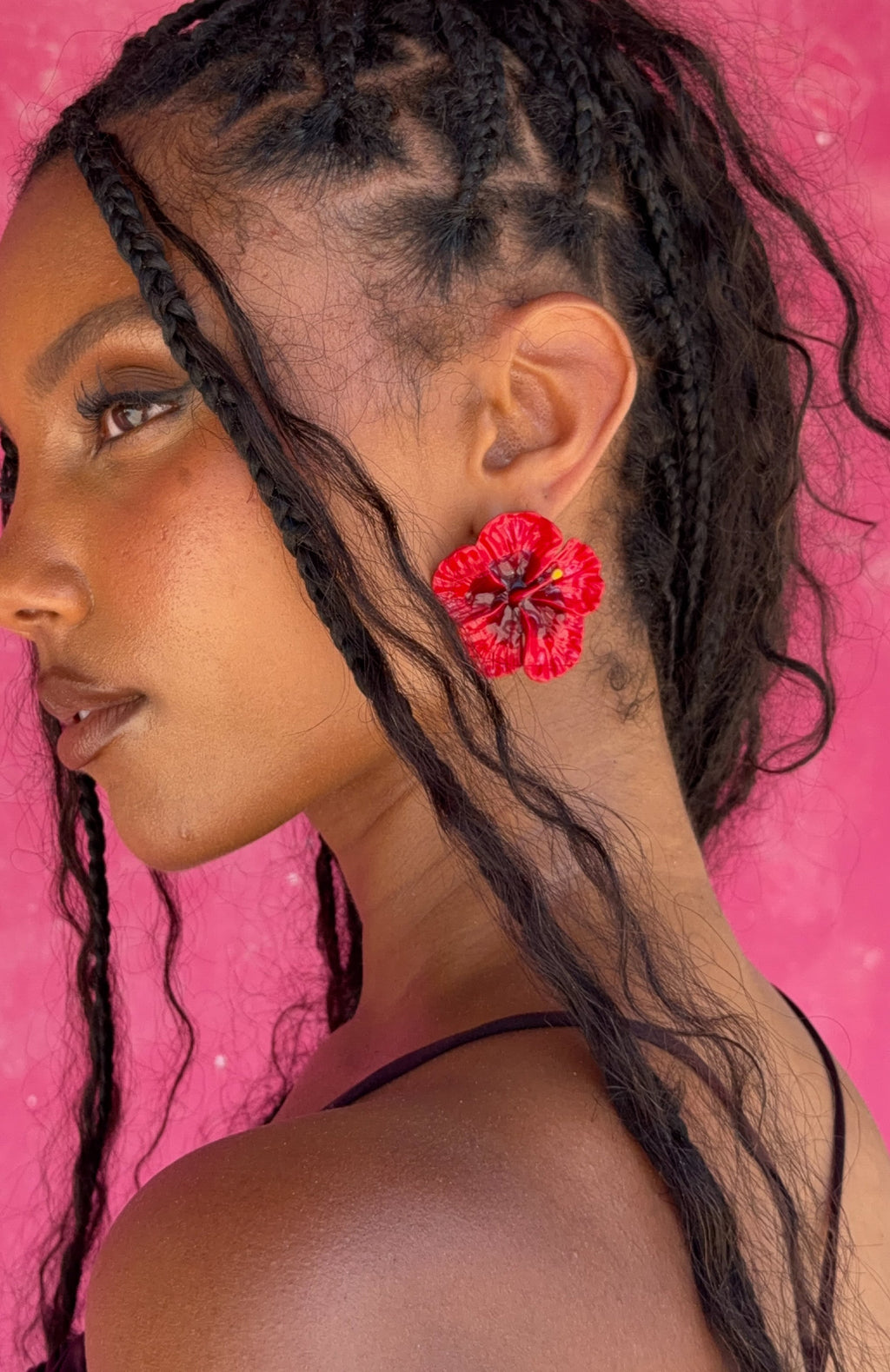 White Fox Lyndon Earrings Red