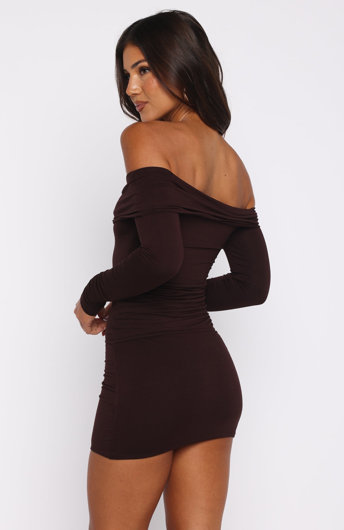 White Fox Show Me How Mini Dress Chocolate