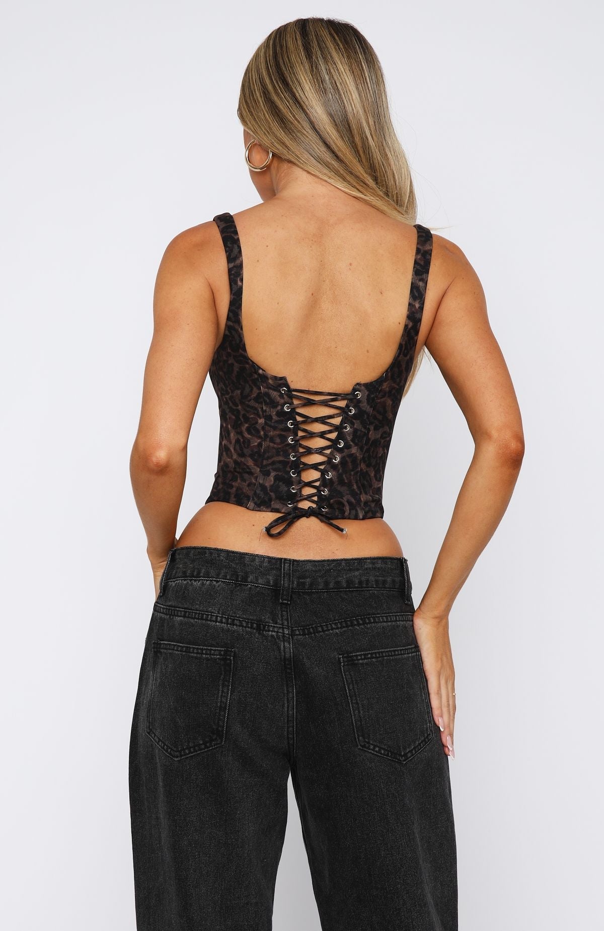 White Fox Forever Feels Bustier Midnight Leopard