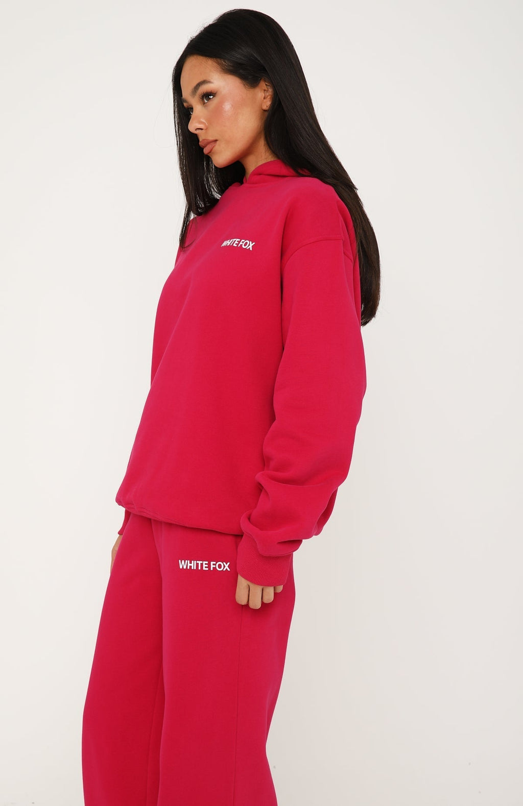 White Fox Core Classic Oversized Hoodie Berry