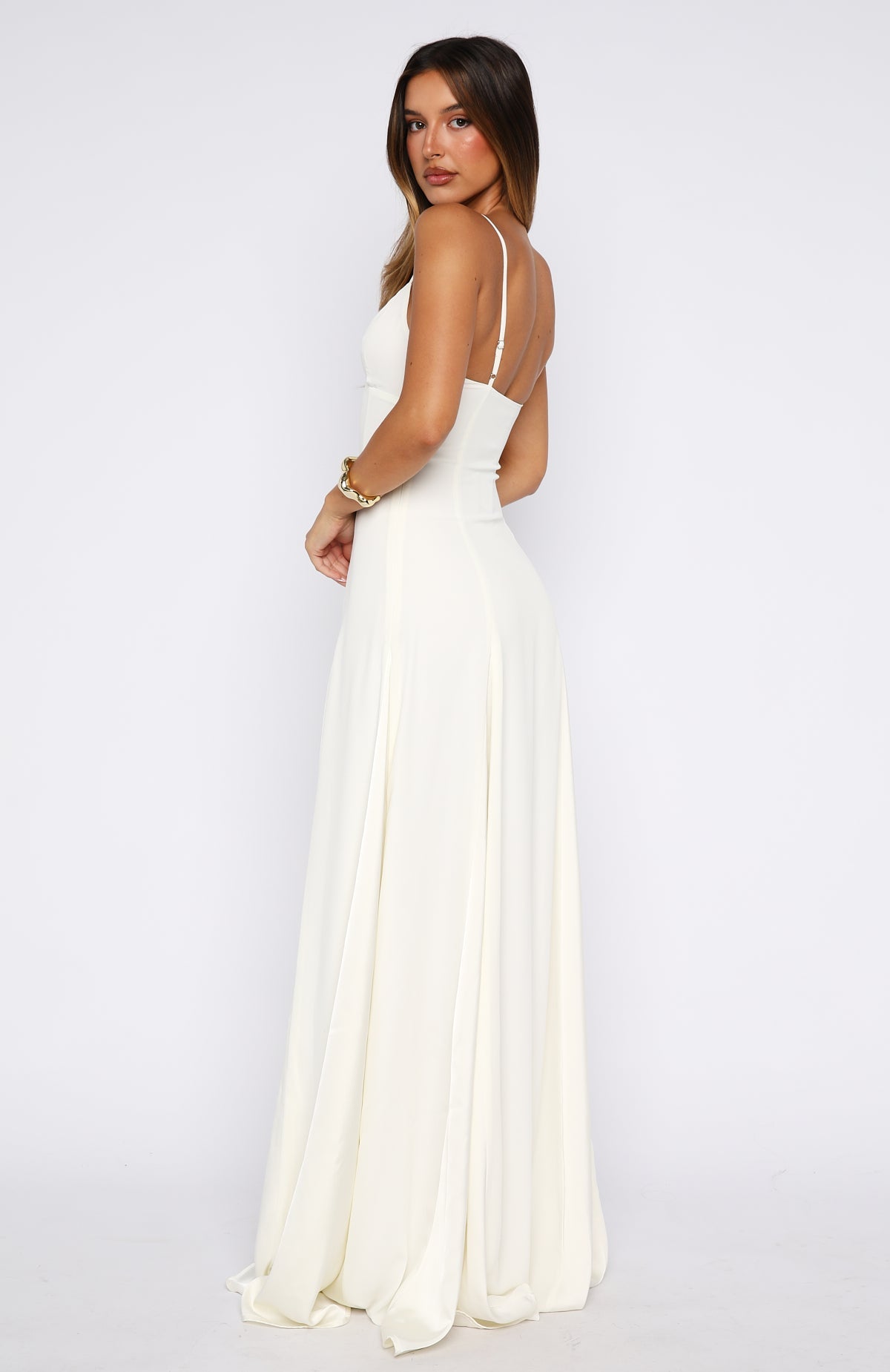 White Fox Afterparty Elegance Maxi Dress Off White