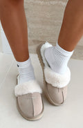White Fox Grayson Slippers Nude