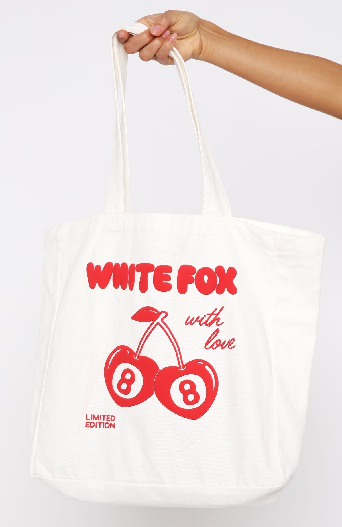White Fox With Love In The Moment Tote Bag White