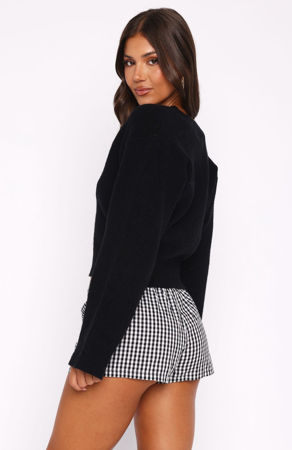White Fox Brooklyn City Knit Sweater Black