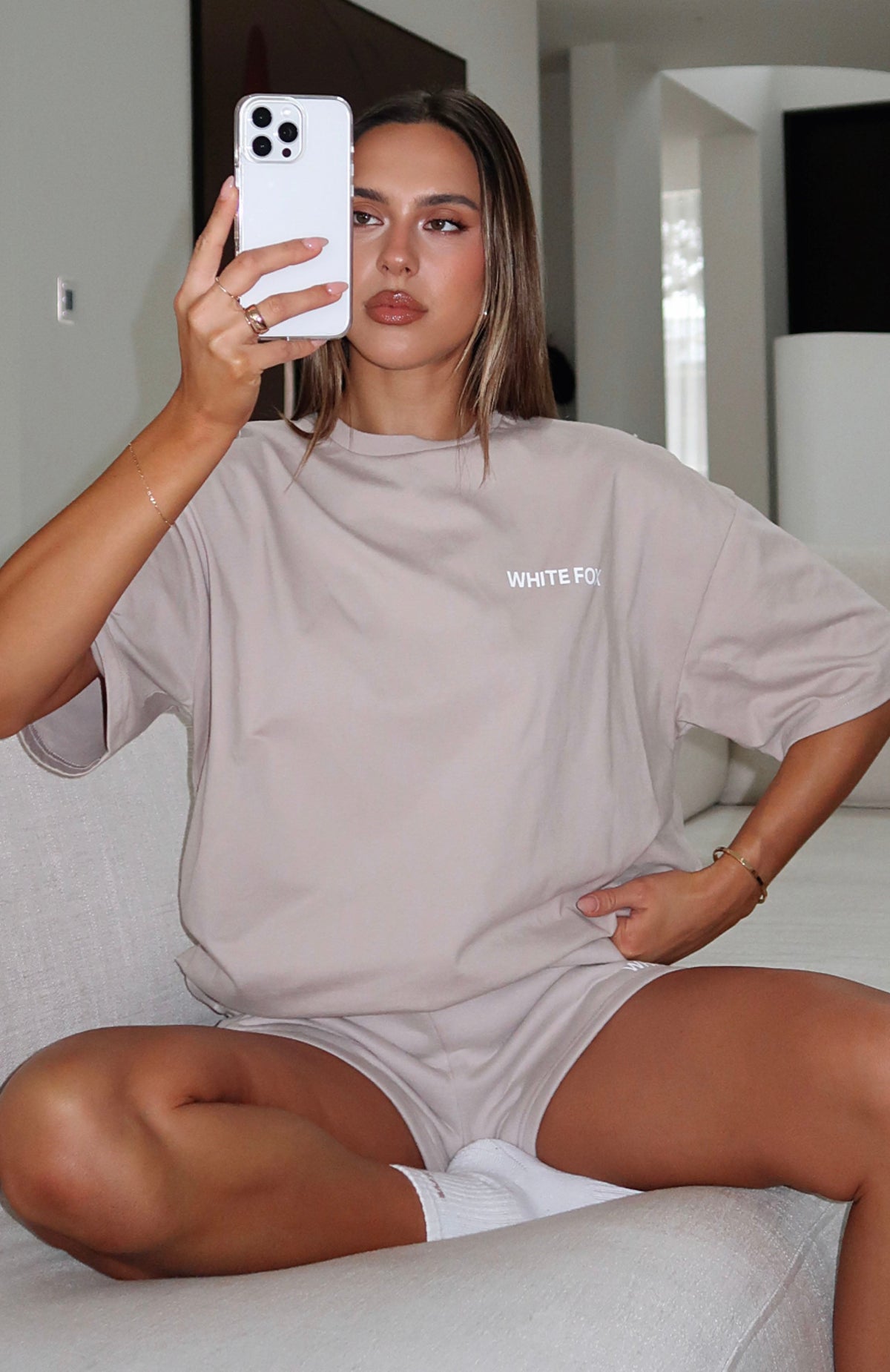 White Fox Core Classic Oversized Tee Moon