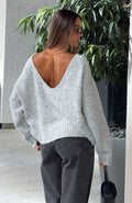 White Fox Softer Love Knit Sweater Grey Marle
