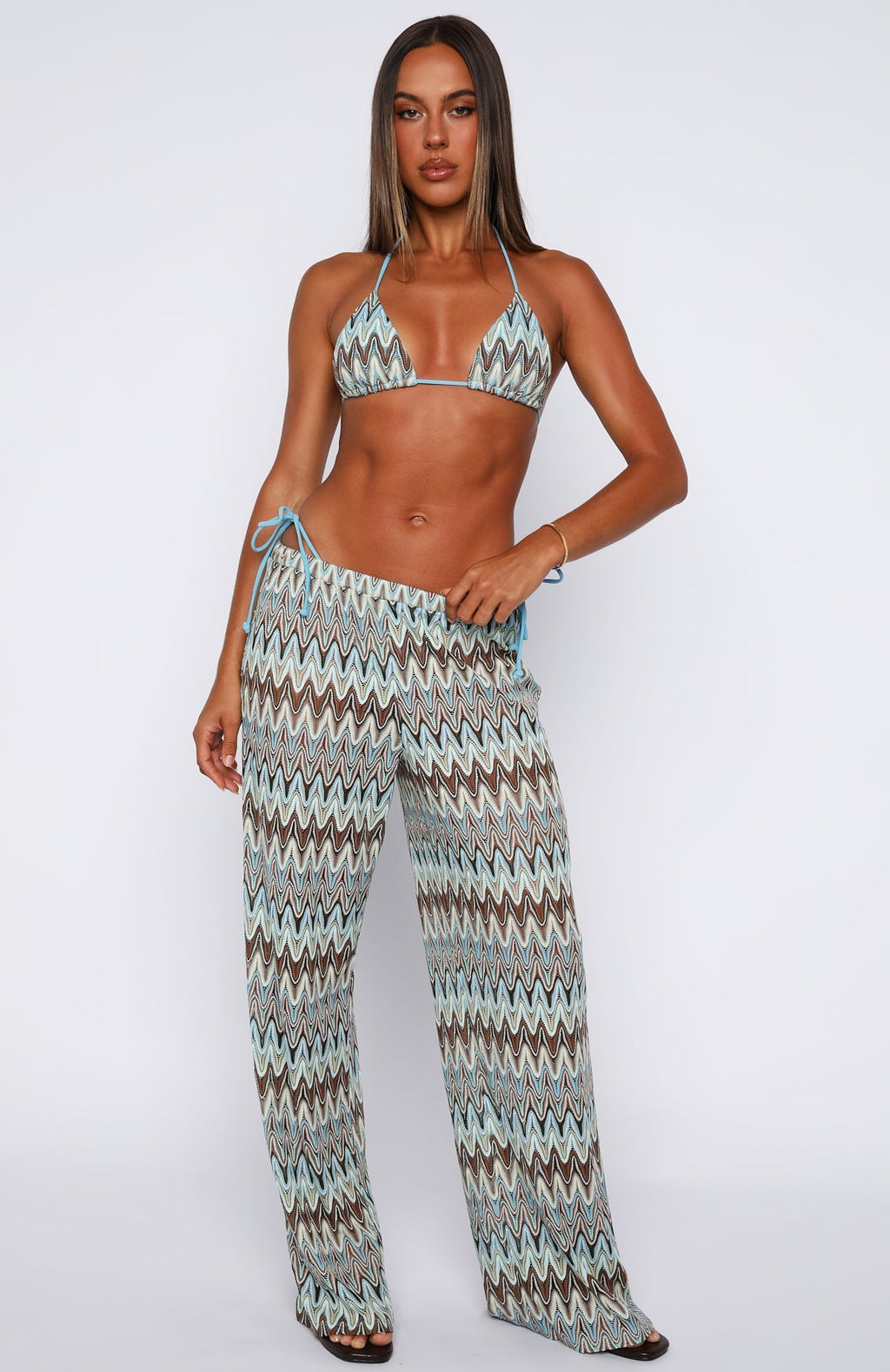 White Fox Doll Behaviour Pants Ocean Waves