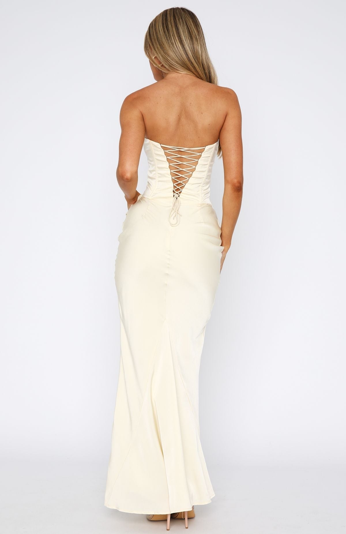 White Fox Love This Feeling Maxi Dress Butter