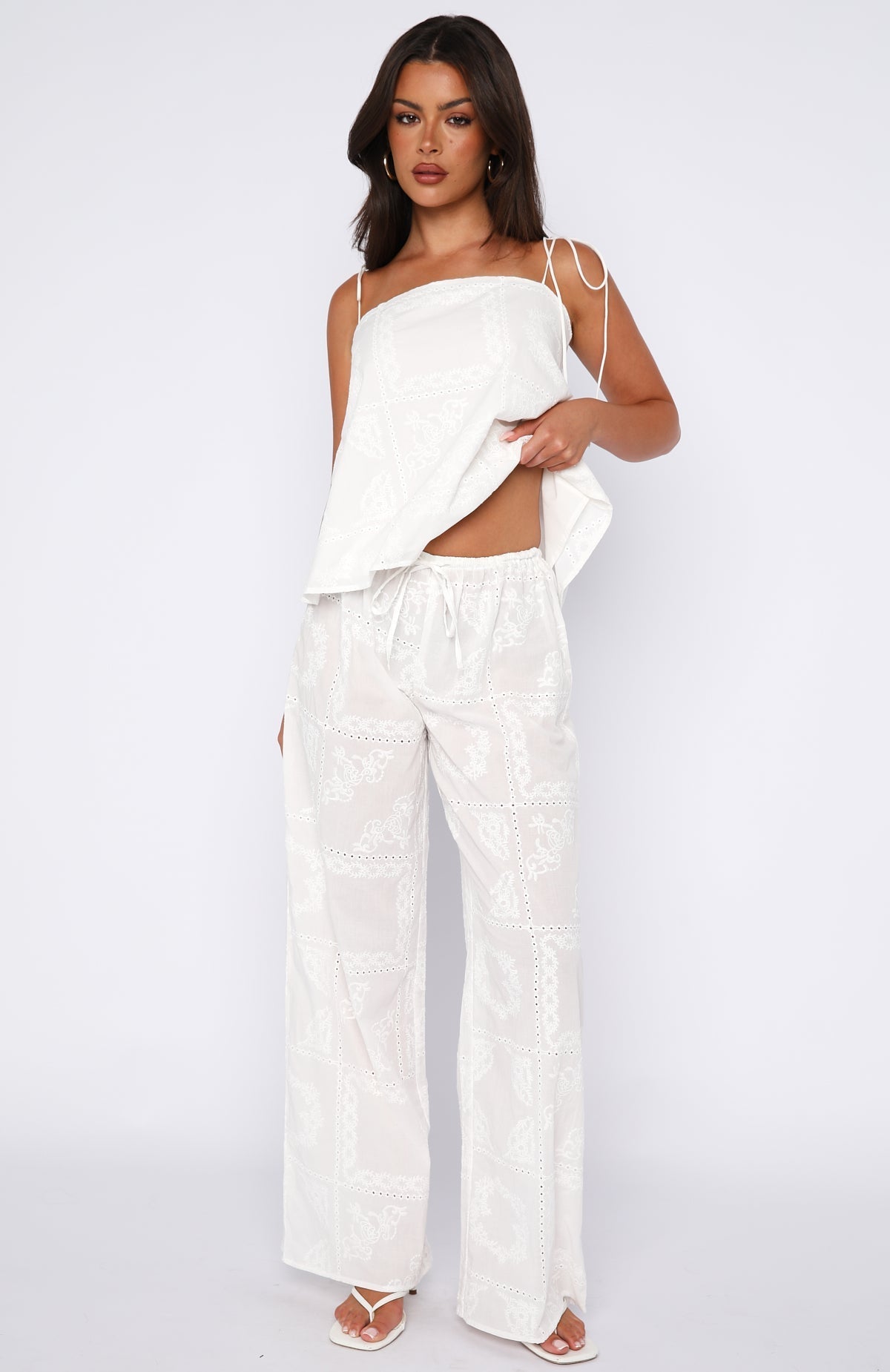 White Fox Born To Roam Pants White
