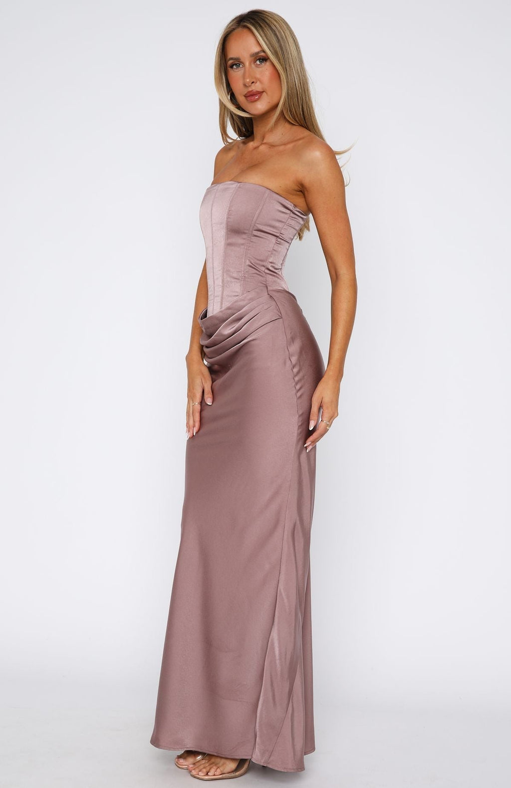 White Fox Love This Feeling Maxi Dress Mocha