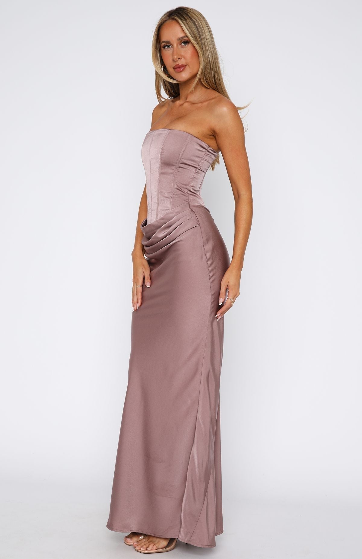 White Fox Love This Feeling Maxi Dress Mocha
