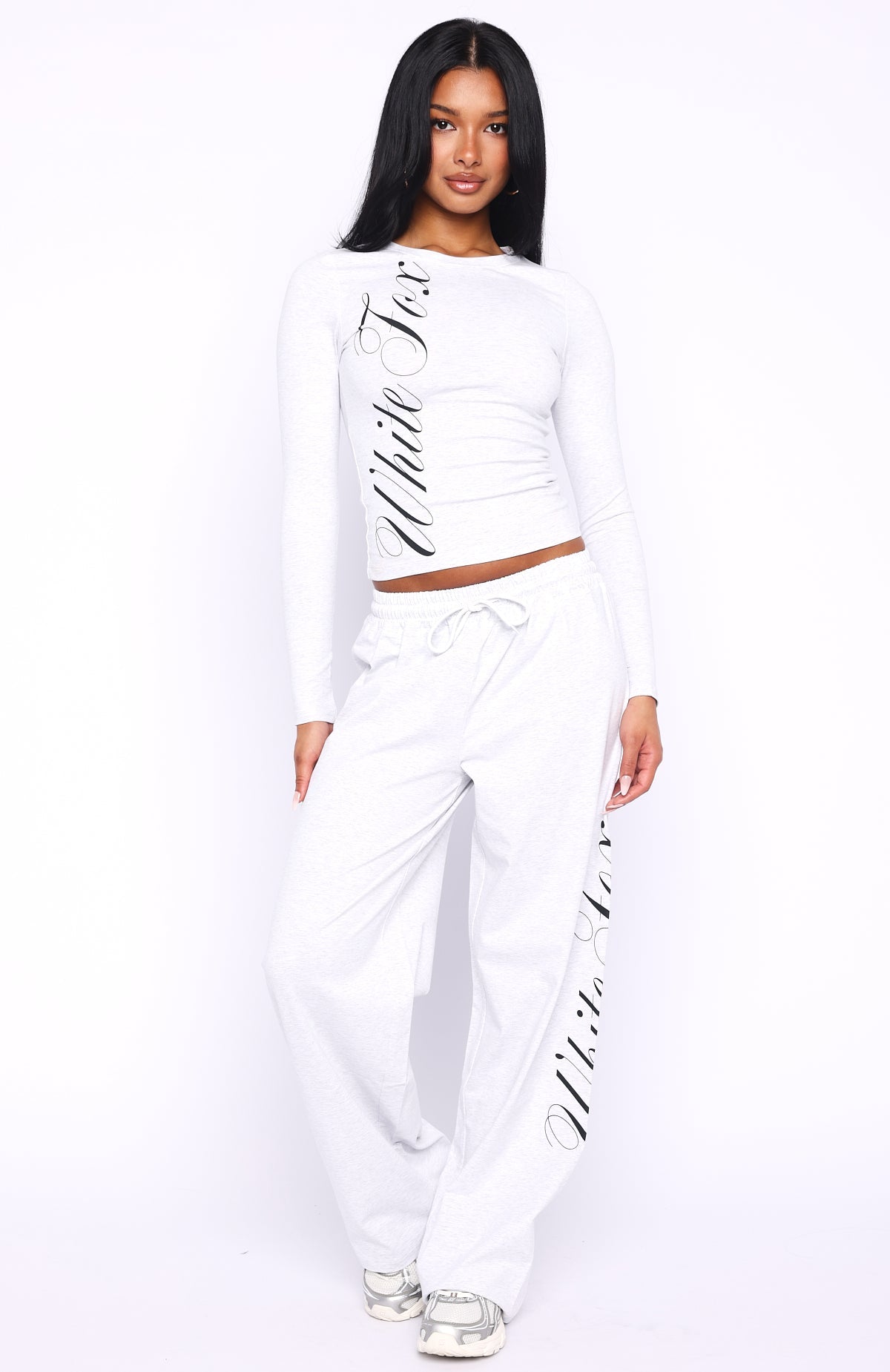 White Fox Luxurious Girl Track Pants Grey Marle