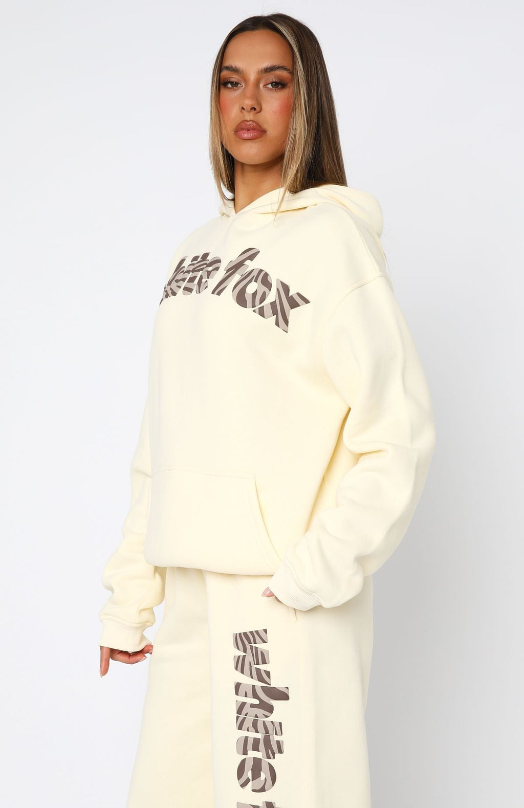 White Fox From The Archives Maya Oversized Hoodie Lemon